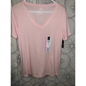 Member's Mark‎ Women's Essential Light Pink Short Sleeve V-Neck Tee Size Small